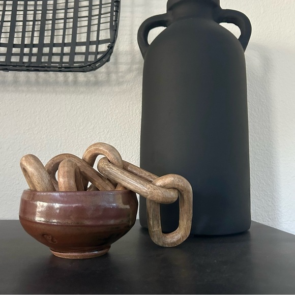 Handmade Art Pottery Ceramic Bowl Chocolate Brown Black Mocha - Picture 2 of 10